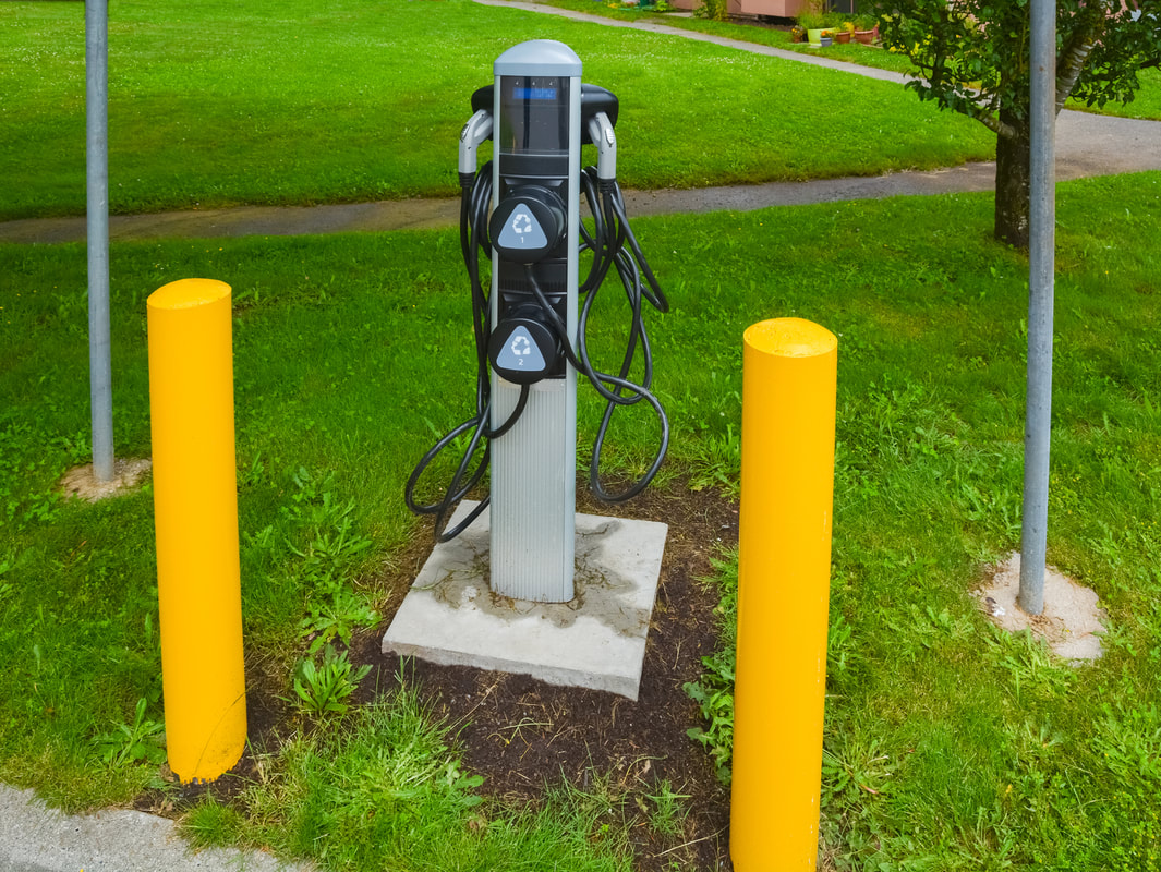 a charging station at the park